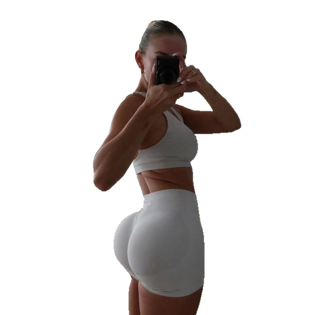 High-Waisted Slim-Fit Fitness Shorts
