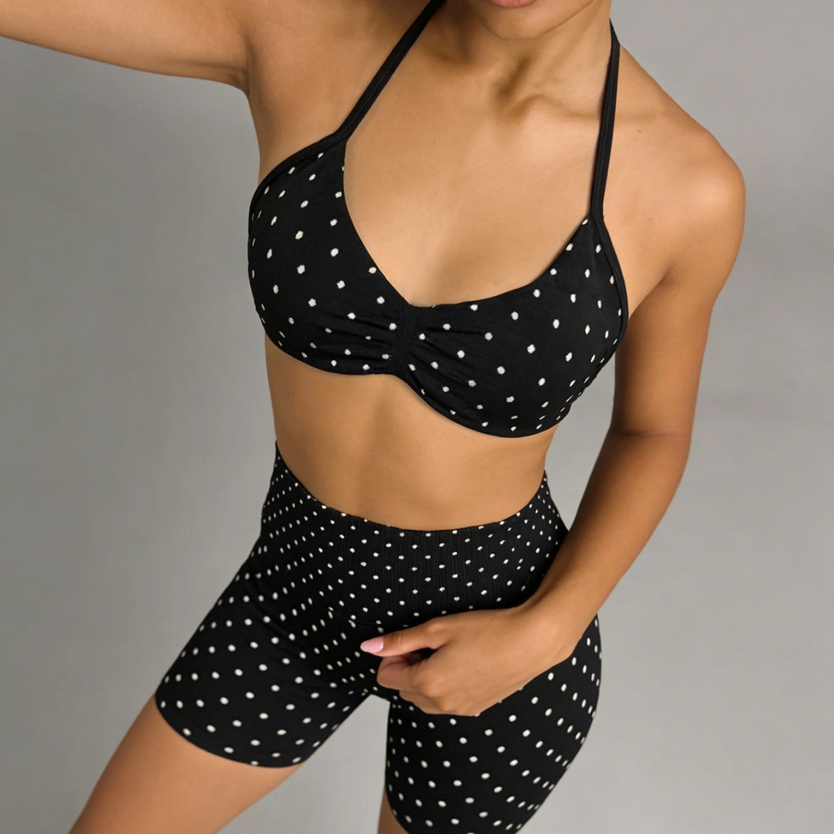 Seamless Halter Bra and High-Waist Set