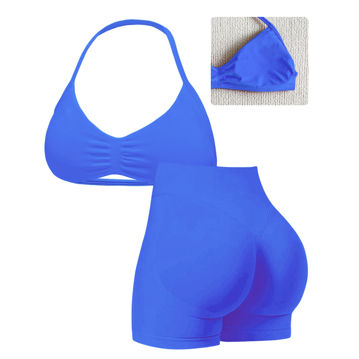 Seamless Halter Bra and High-Waist Set