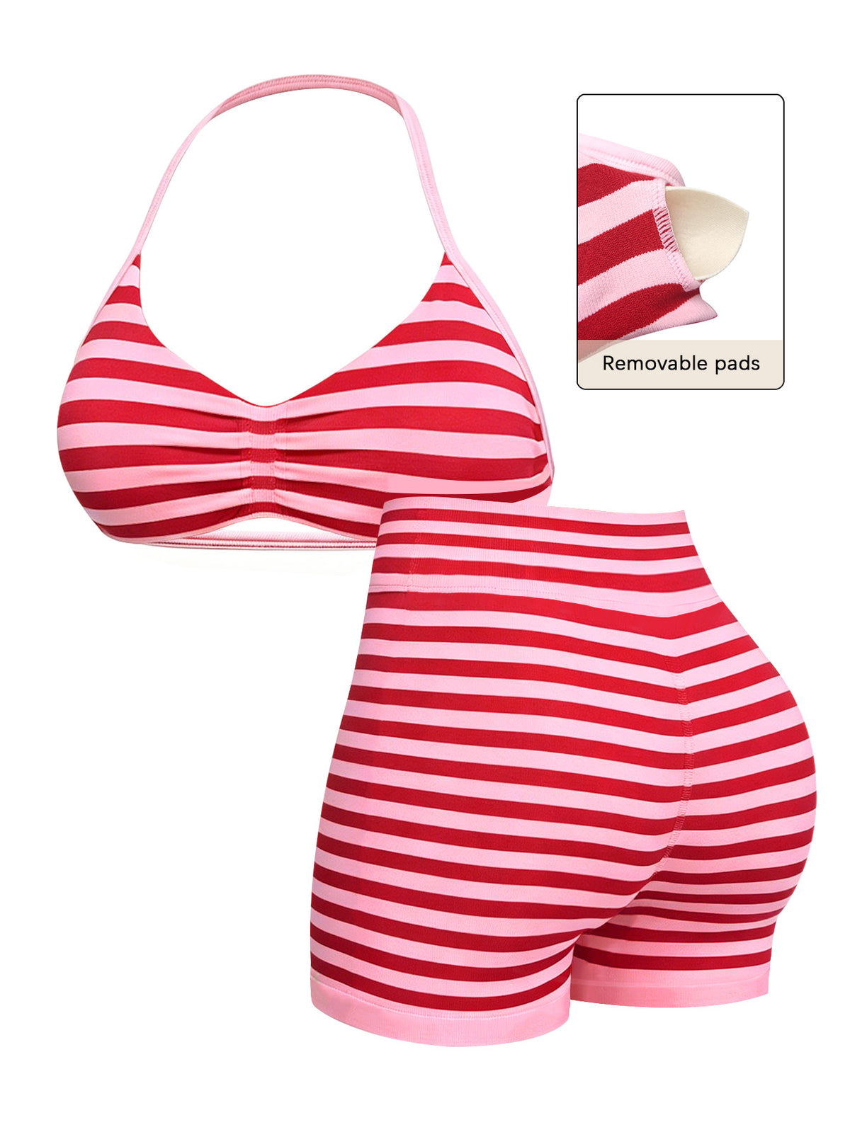 Seamless Halter Bra and High-Waist Set